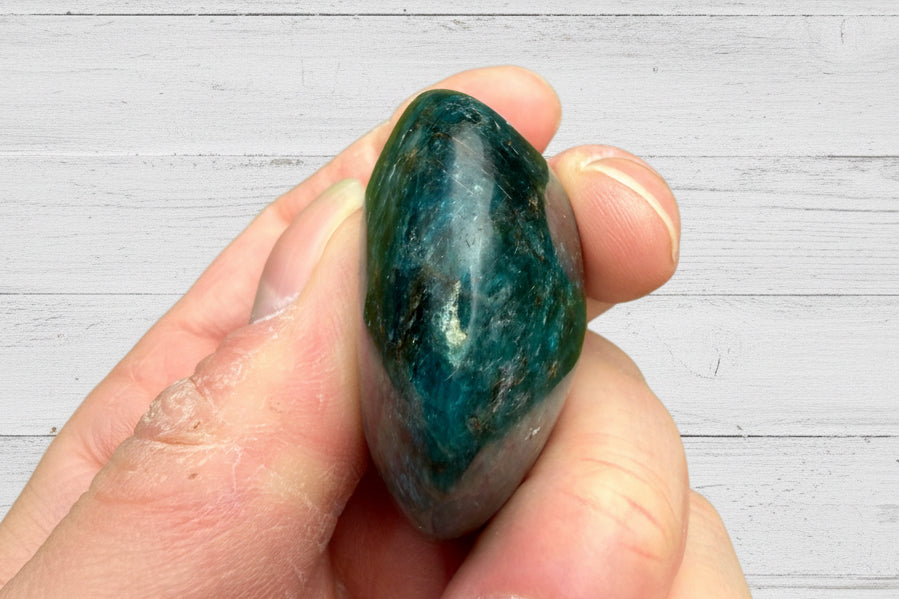 Blue Apatite Palmstone 83 grams NBAP09