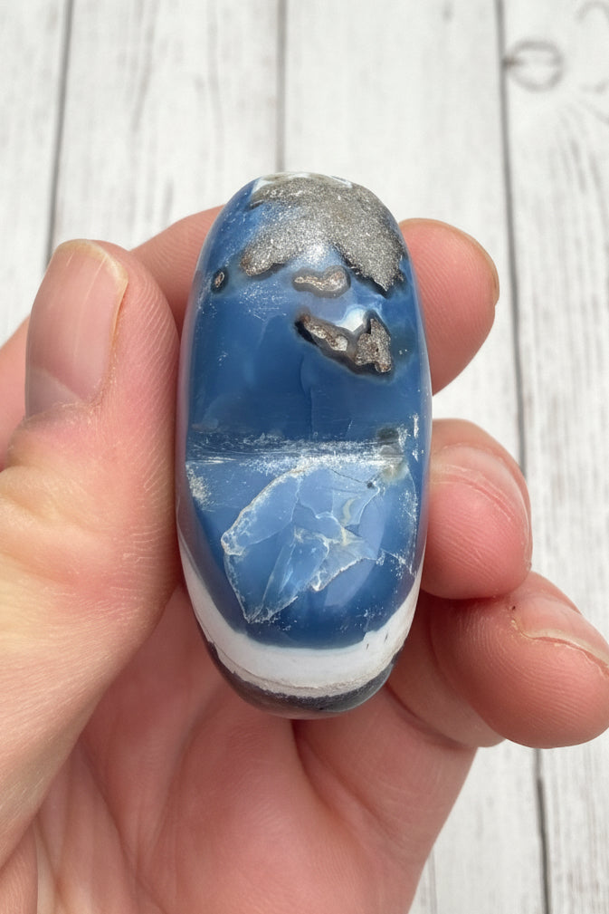 Owyhee Blue Opal Heart Crystal 68 grams BOH11