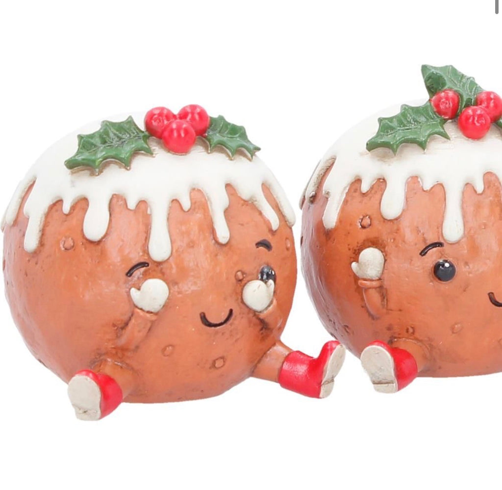 Three Wise Christmas Puddings See No Evil Set, 6cm