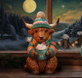Winter Highland Cow Hot Cocoa 12.3cm