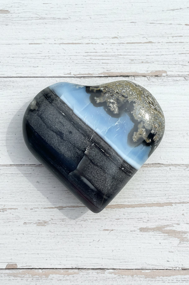Owyhee Blue Opal Heart Crystal 92 grams BOH06