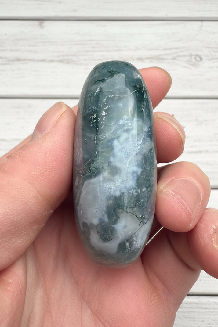 Moss Agate Palmstone 121 grams MAP04