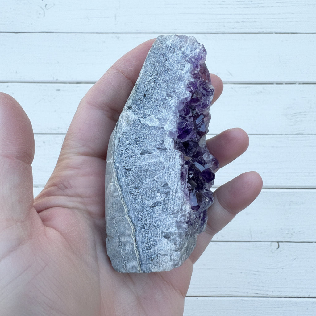 Amethyst Druzy Standing Cut Base 335 grams NPA06