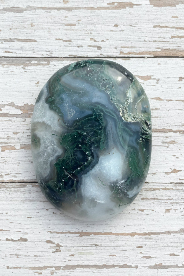 Moss Agate Palmstone 108 grams MAP03