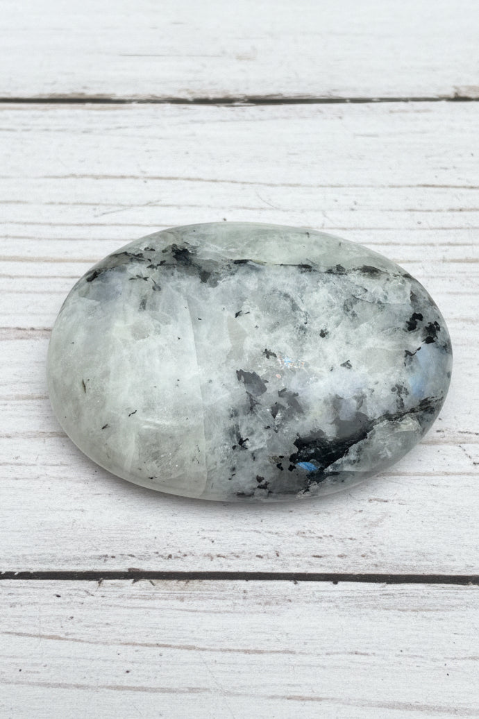 Rainbow Moonstone Palmstone 104 grams RMP03