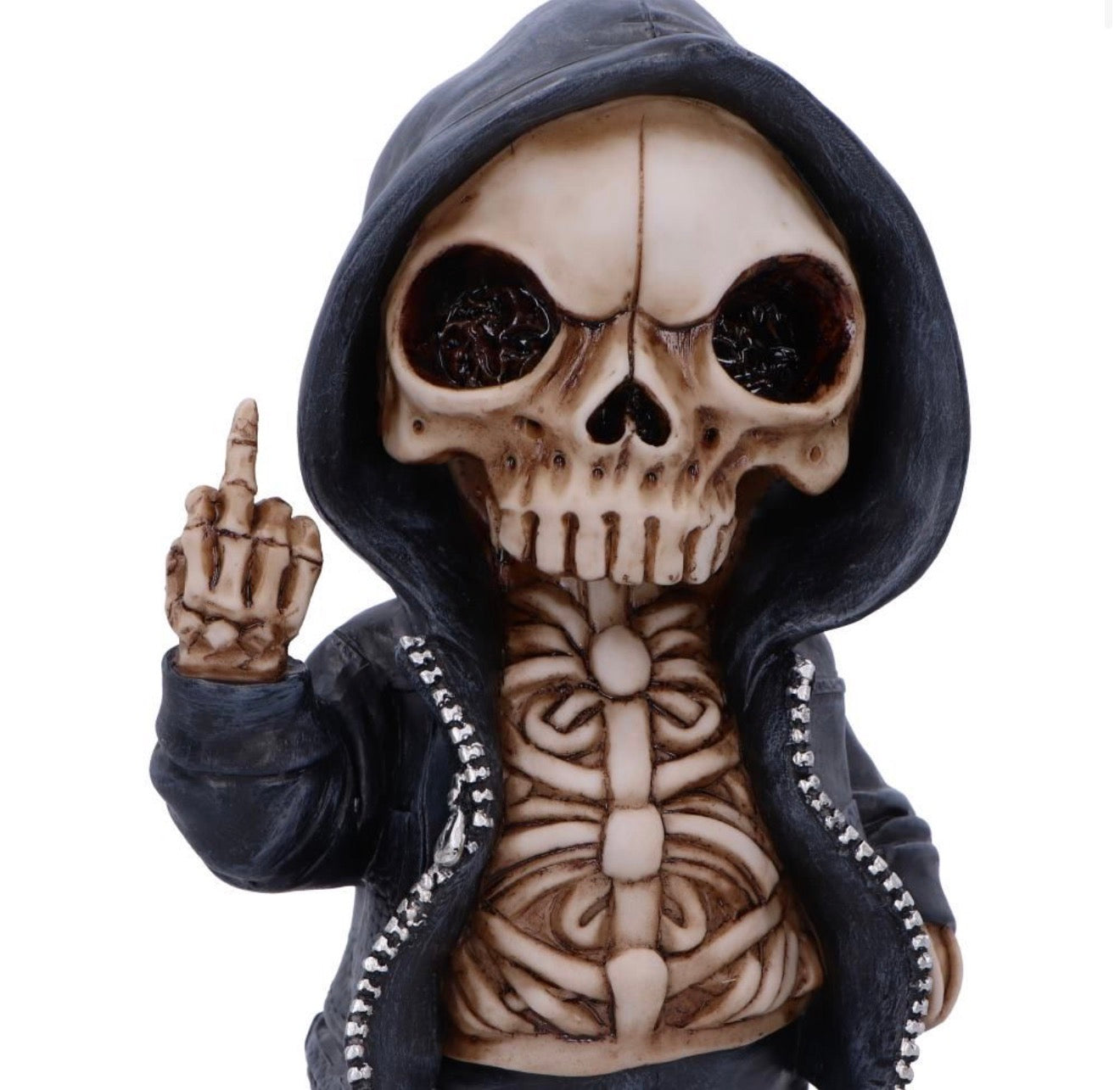 Flip The Bird Cursing Skeleton Ornament 25cm