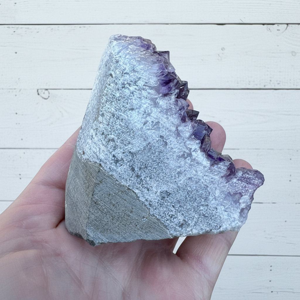 Amethyst Druzy Standing Cut Base 300 grams NPA09