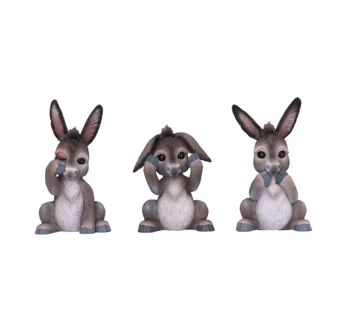 Three Wise Donkeys See No Evil Set 11cm