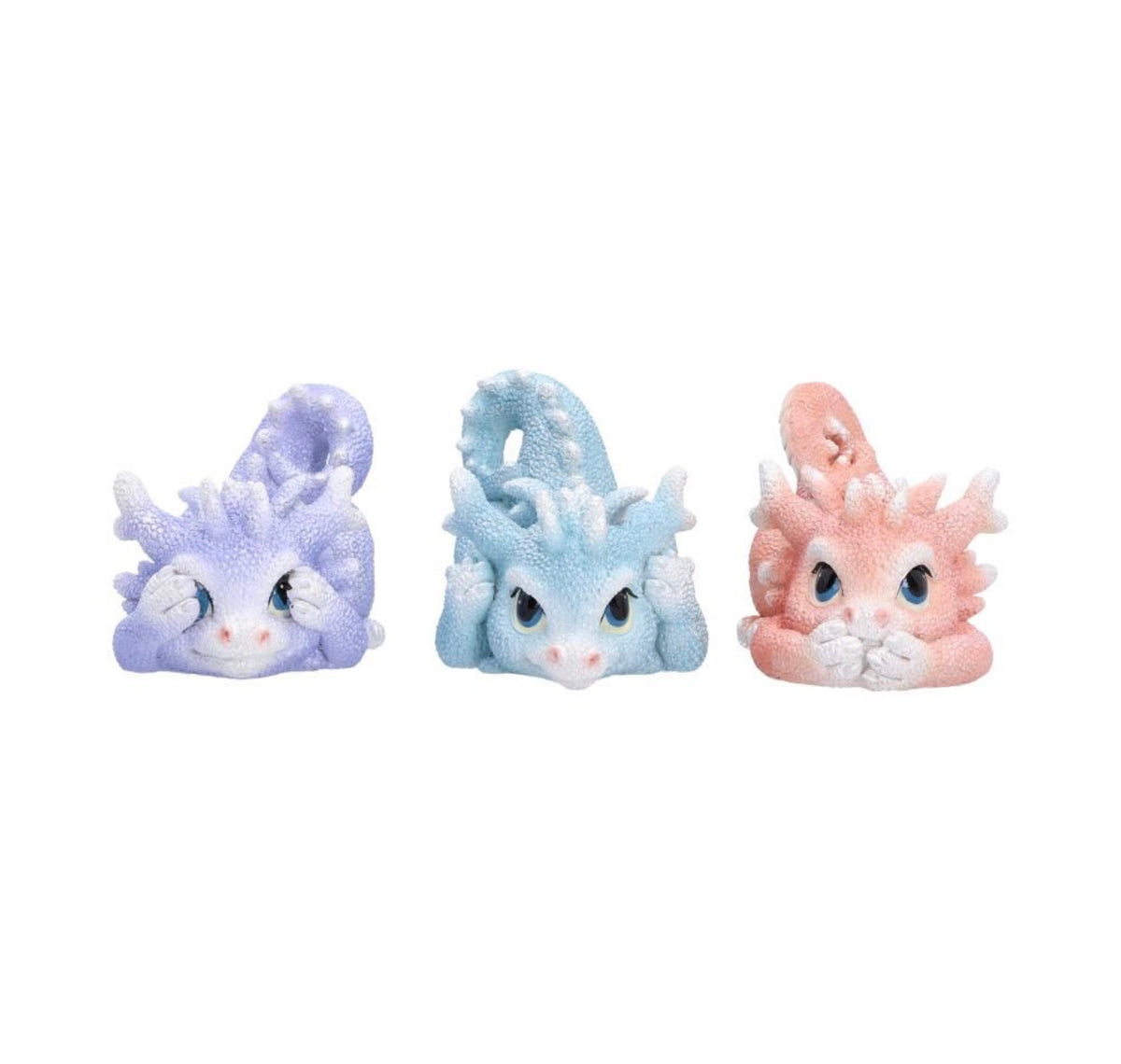 Three Wise Coralscale Dragonlings Set 5.8cm