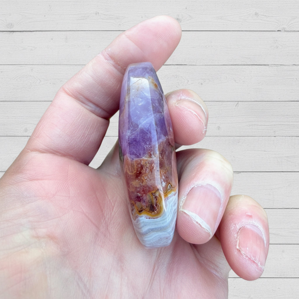 Mexican Amethyst Lace Agate Palmstone 52 grams ALAP06
