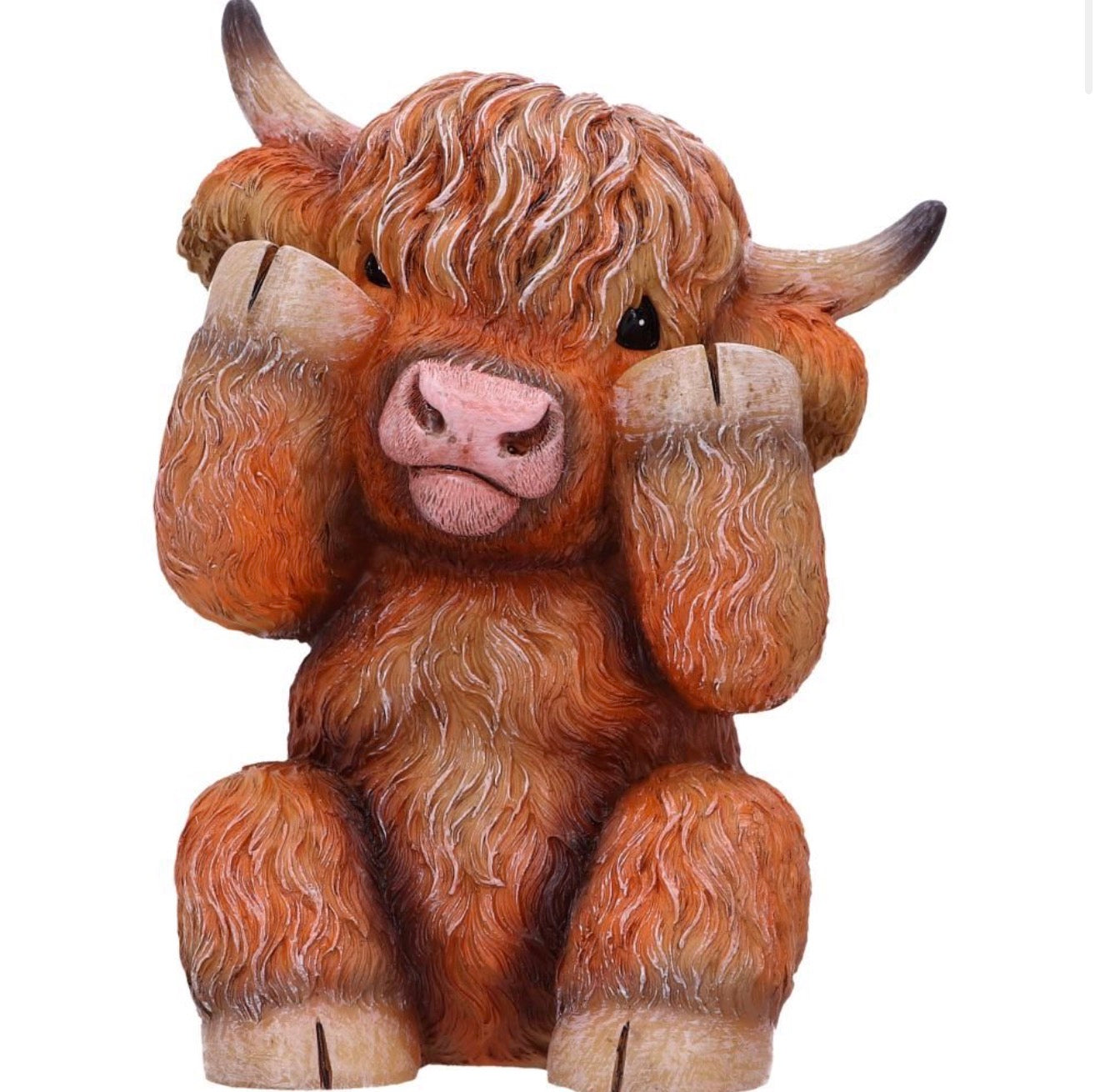 Three Wise highland Cows set of 3 9.6cm