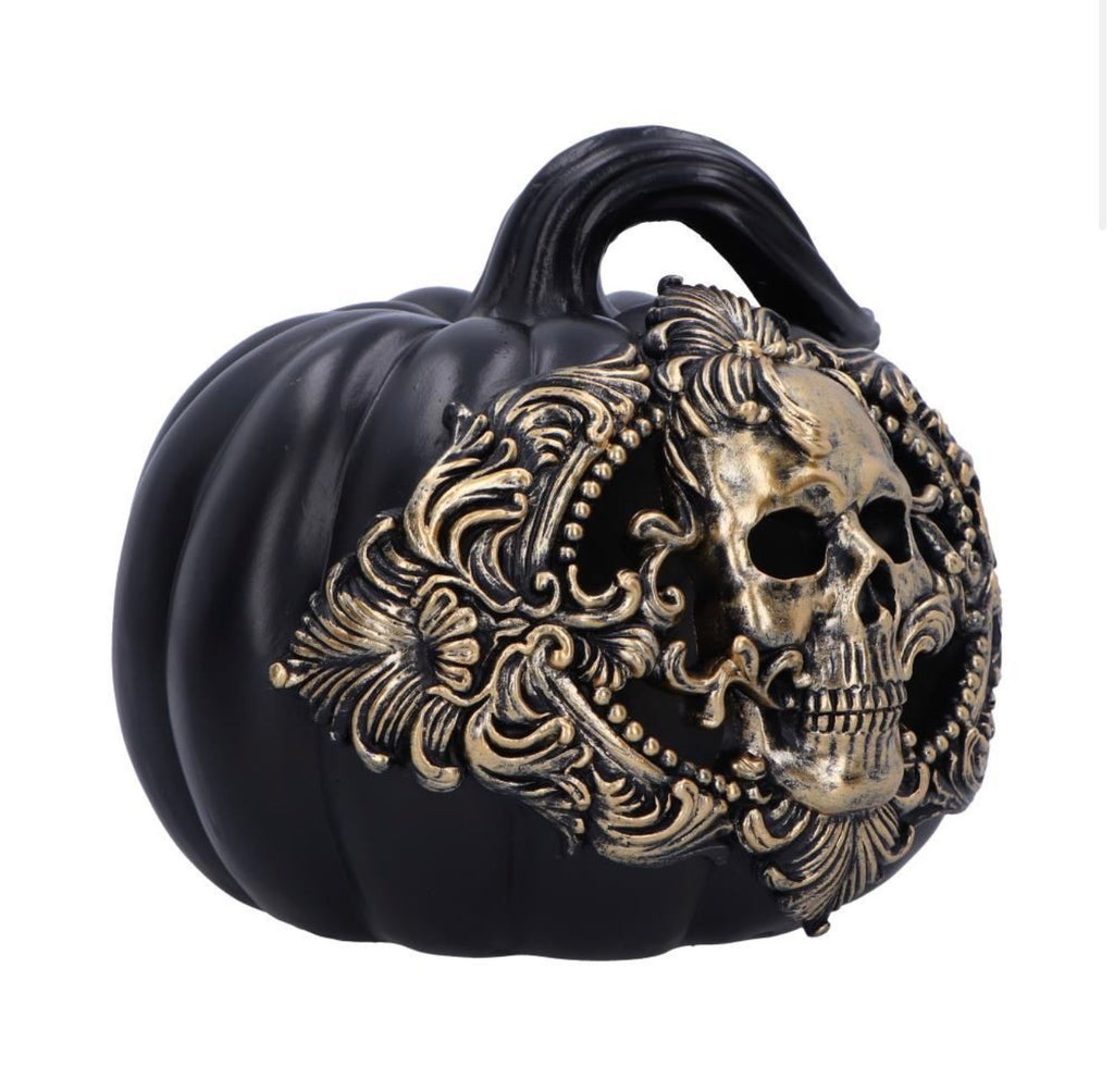 Baroque Harvest Pumpkin Skull Light Up Ornament 20cm