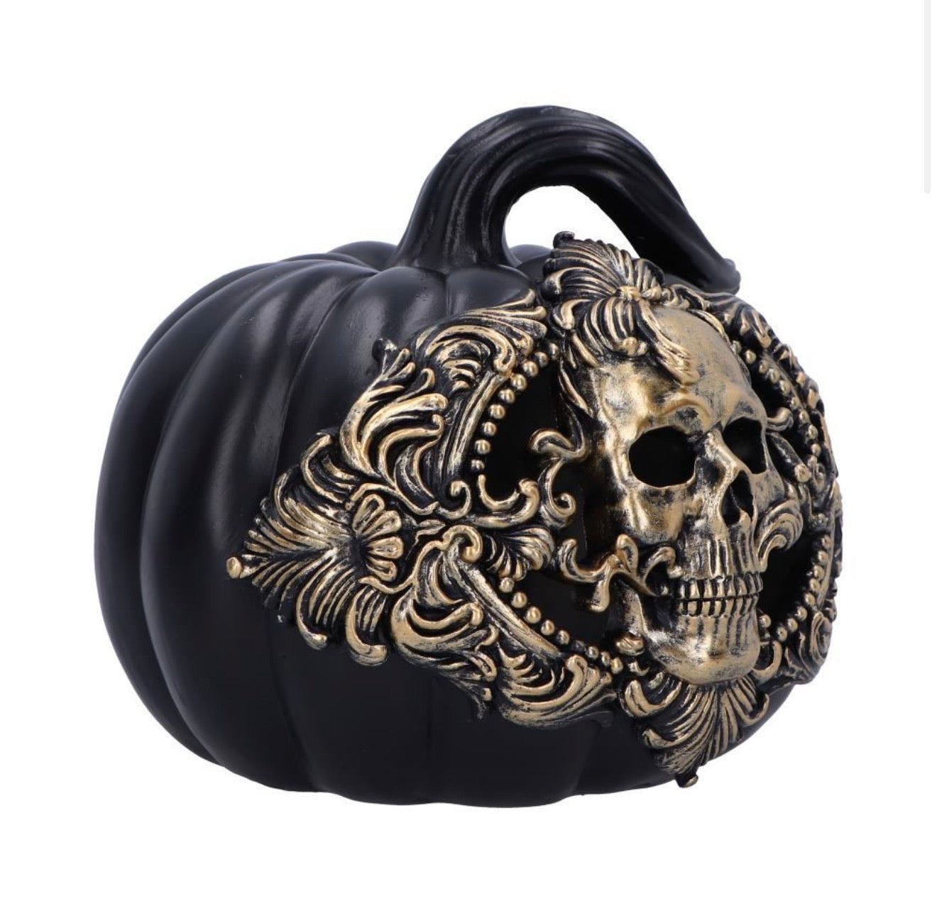 Baroque Harvest Pumpkin Skull Light Up Ornament 20cm