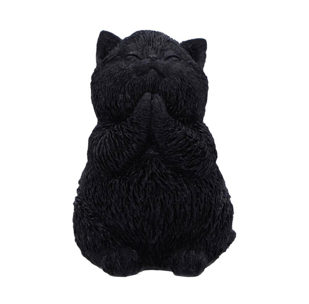 Whisker Wish Praying Black Cat Ornament 8.5cm