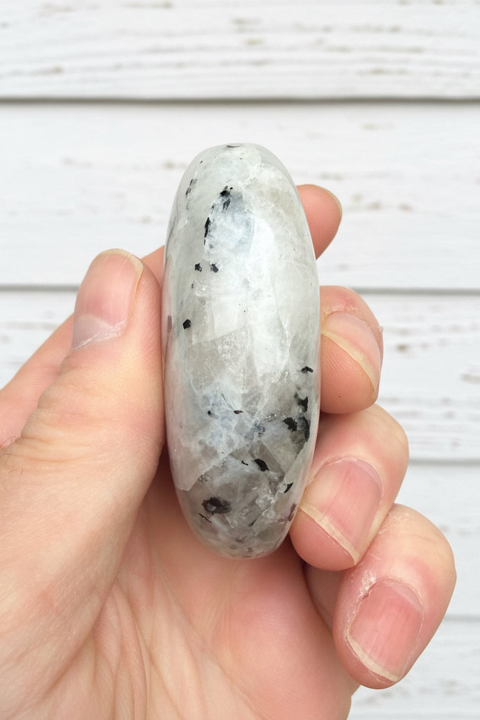 Rainbow Moonstone Palmstone 115 grams RMP02