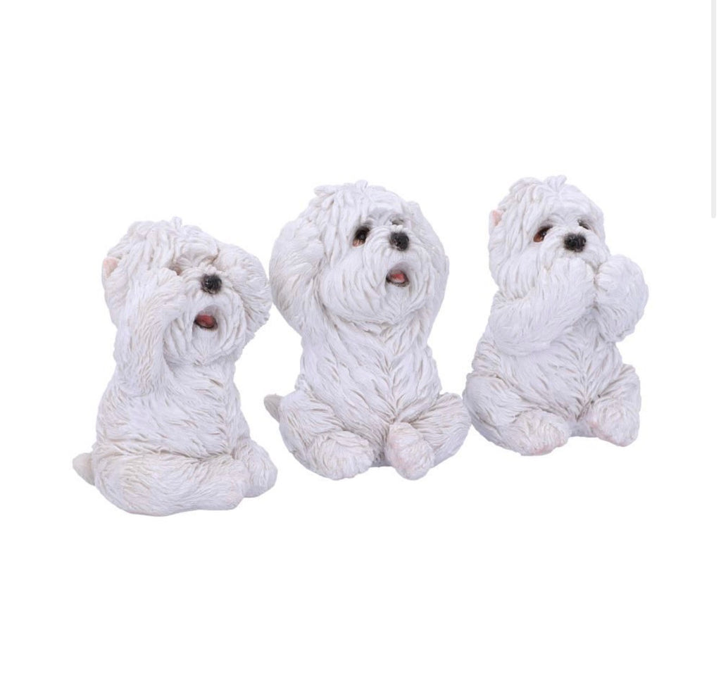 Three Wise Westies See No Evil Set 8cm