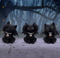 Three Wise Vampuss Winged Cats See No Evil Set 9cm