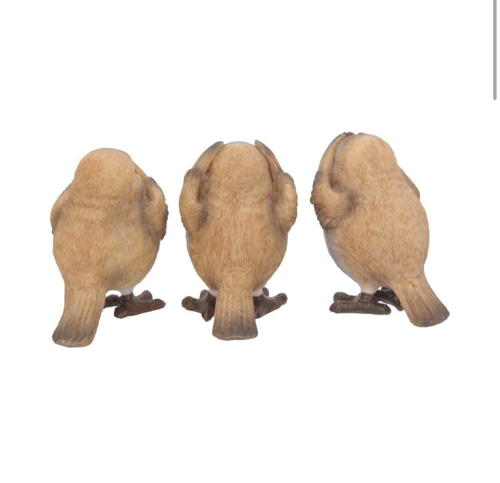 Three Wise Robins See No Evil Set 8cm