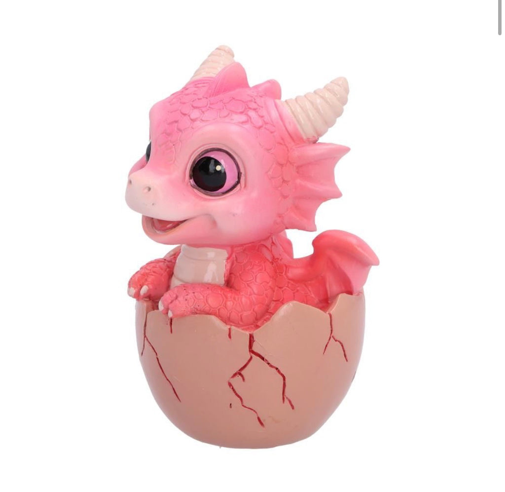 Shellbound (Pink) Baby Dragon in Egg Ornament 8.6cm