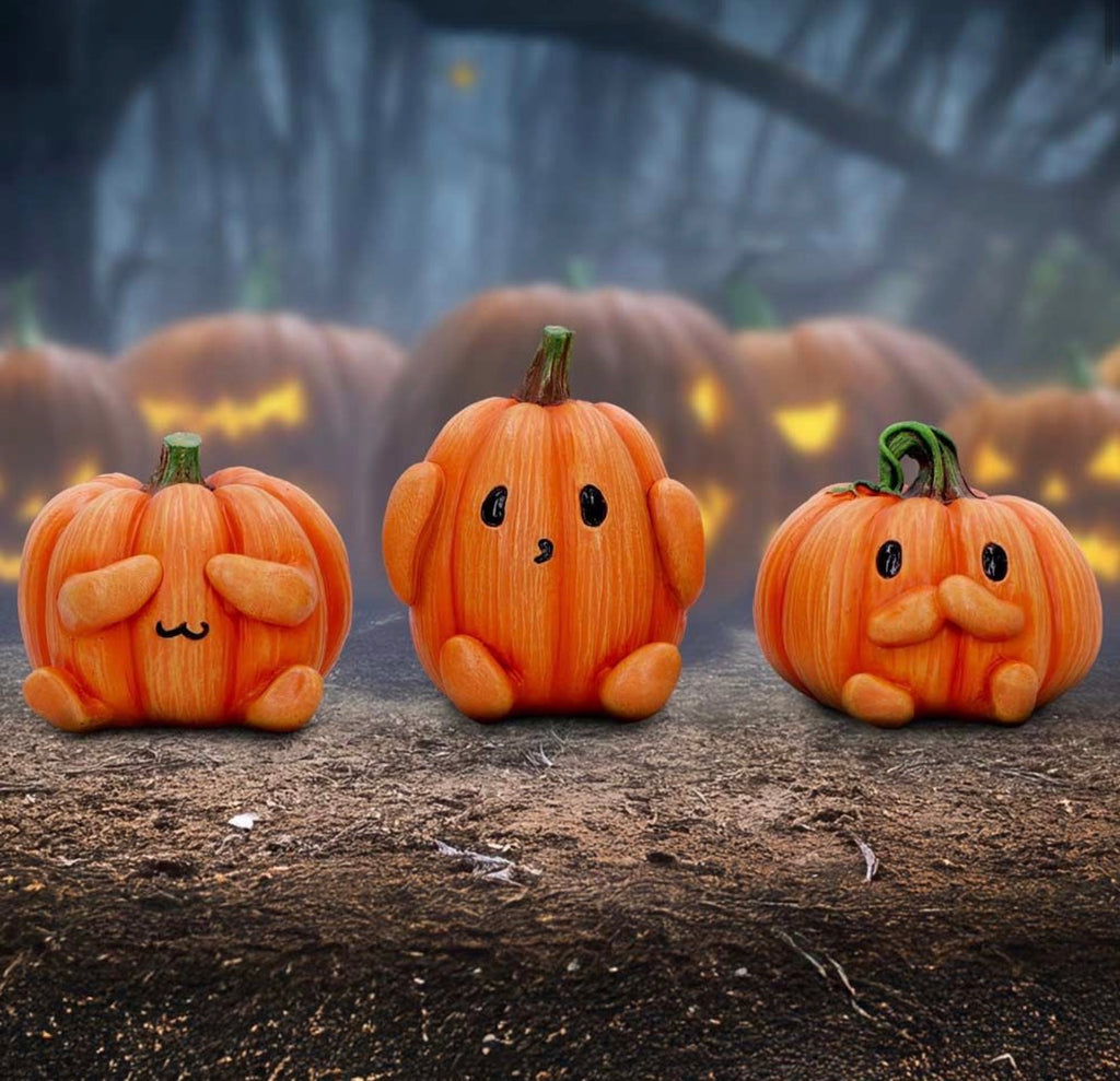 Three Wise Pumpkins See No Evil Set 8cm