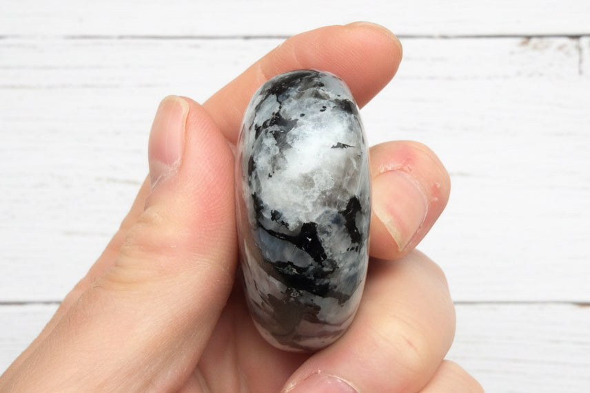 Rainbow Moonstone Palmstone 101 grams RMP10