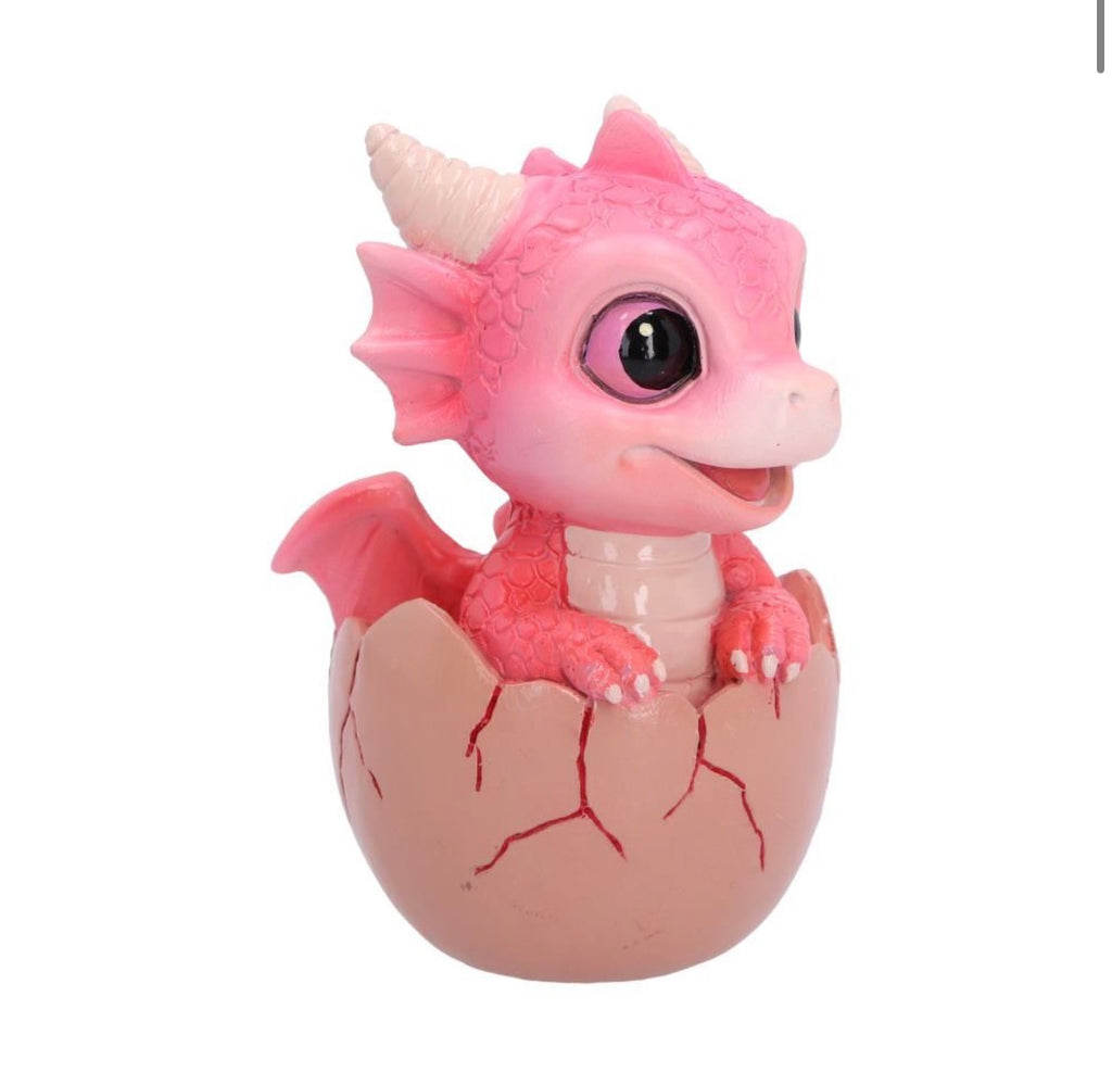 Shellbound (Pink) Baby Dragon in Egg Ornament 8.6cm