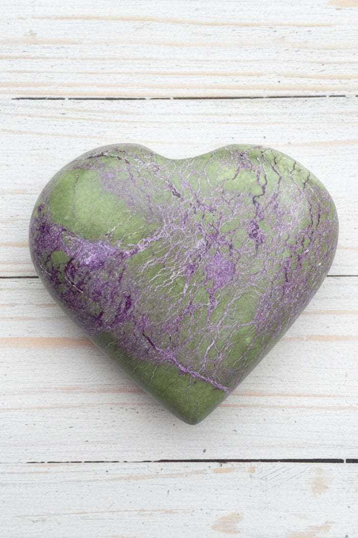 Atlantisite Stichtite Heart Crystal 91 grams AH09