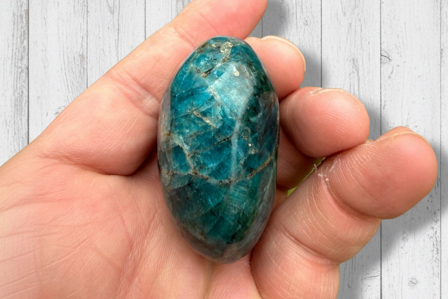 Blue Apatite Palmstone 78 grams NBAP11