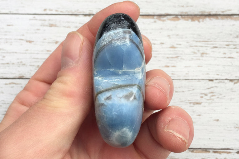 Owyhee Blue Opal Heart Crystal 85 grams BOH04