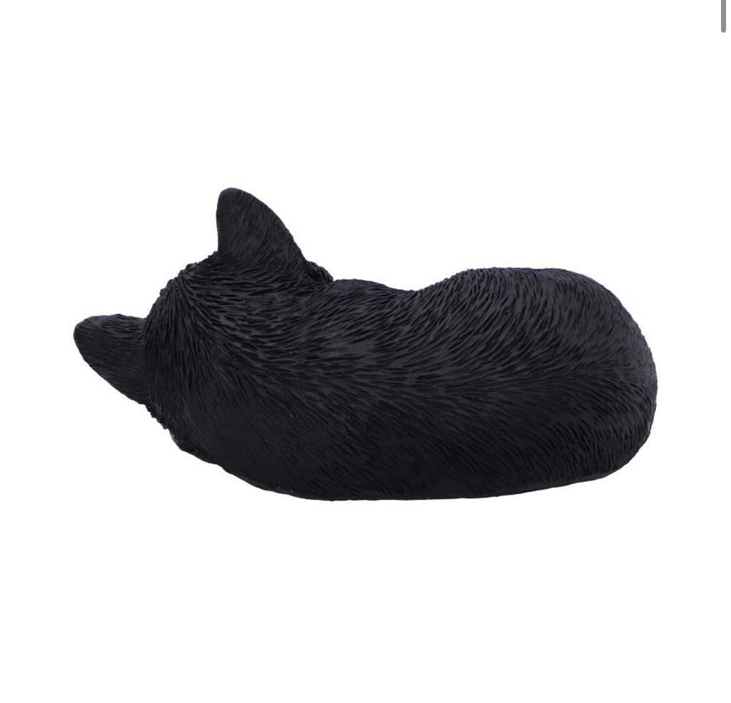 Feline Dream Sleeping Black Cat Ornament 11.5cm