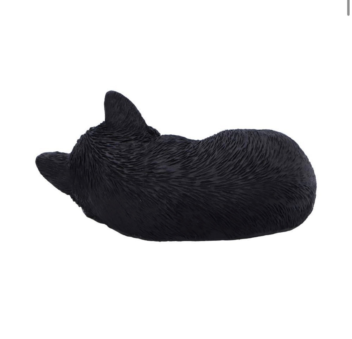 Feline Dream Sleeping Black Cat Ornament 11.5cm
