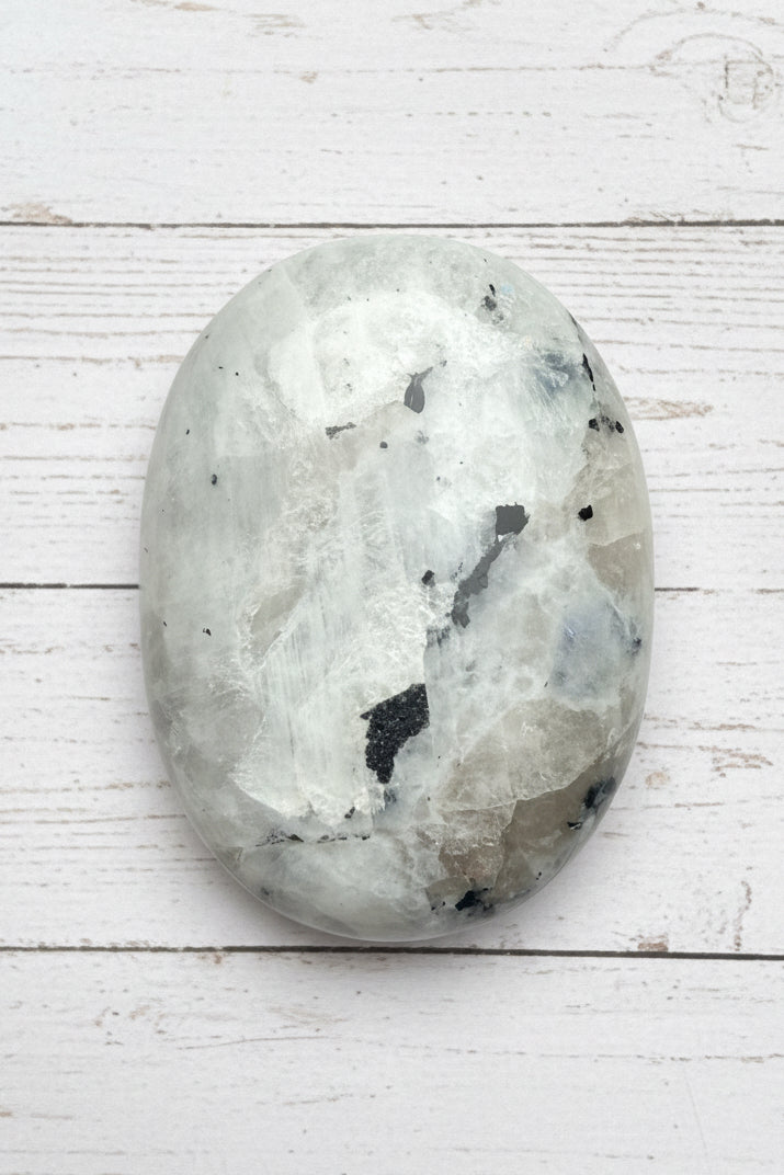 Rainbow Moonstone Palmstone 115 grams RMP02
