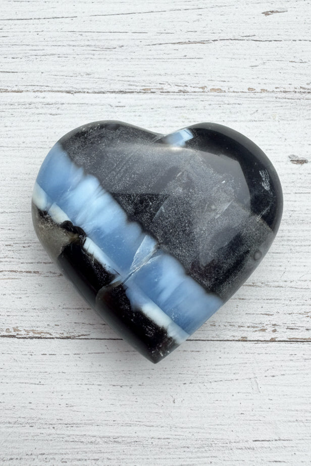 Owyhee Blue Opal Heart Crystal 83 grams BOH12