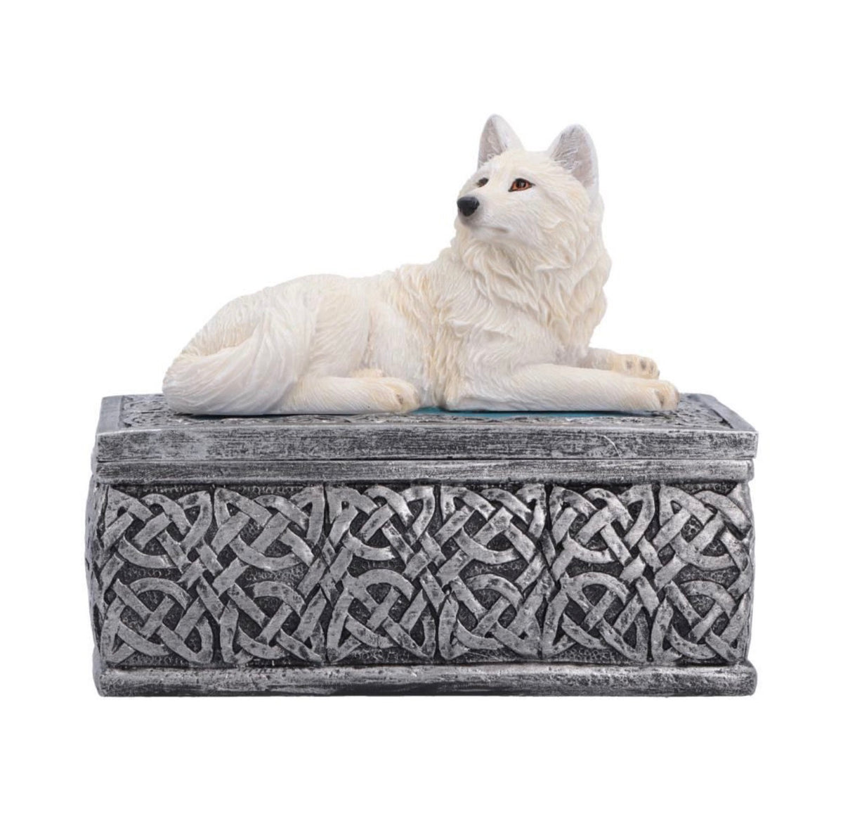 Ghost Wolf Box Resin Trinket Pot 10cm