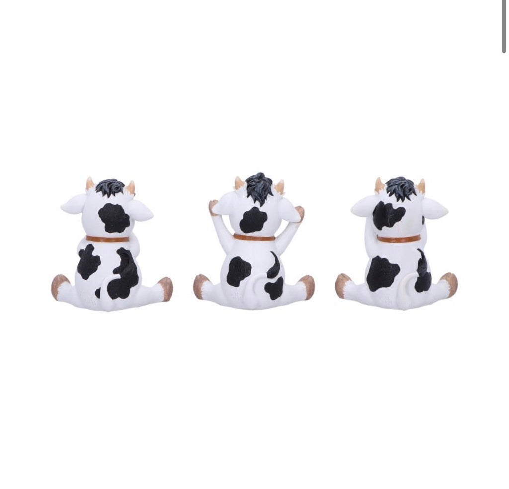 Three Wise Cows See No Evil Set 9cm