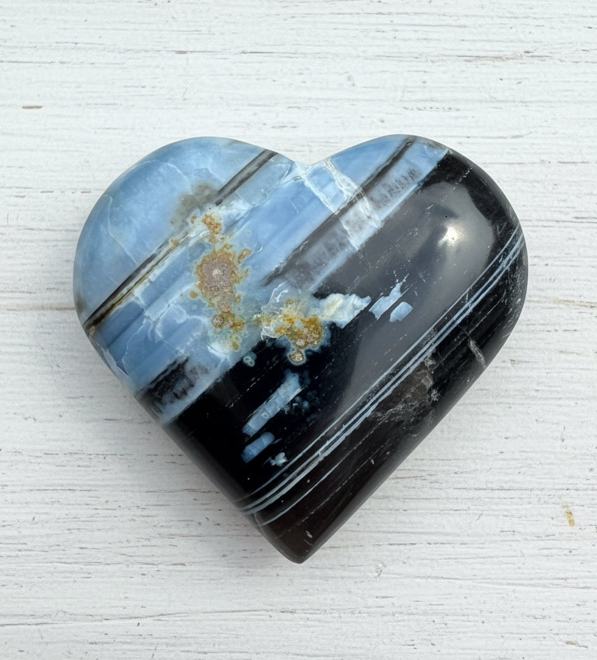 Owyhee Blue Opal Heart Crystal 85 grams BOH04