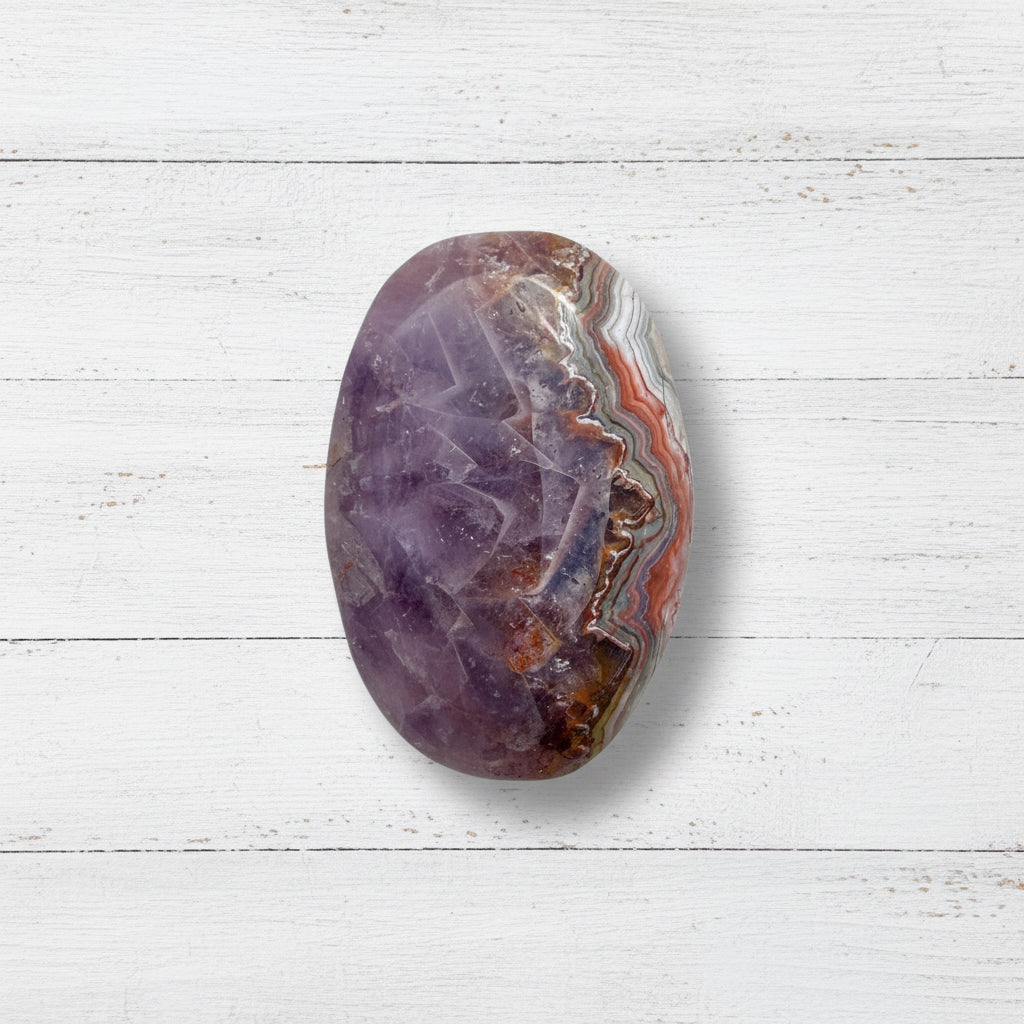 Mexican Amethyst Lace Agate Palmstone 87 grams ALAP01