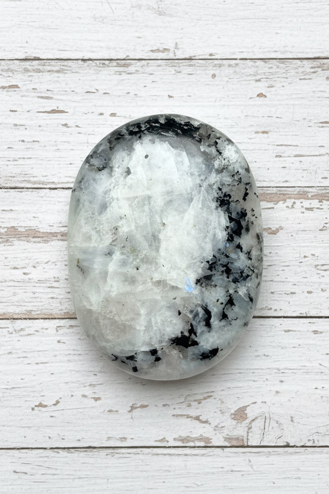Rainbow Moonstone Palmstone 103 grams RMP04