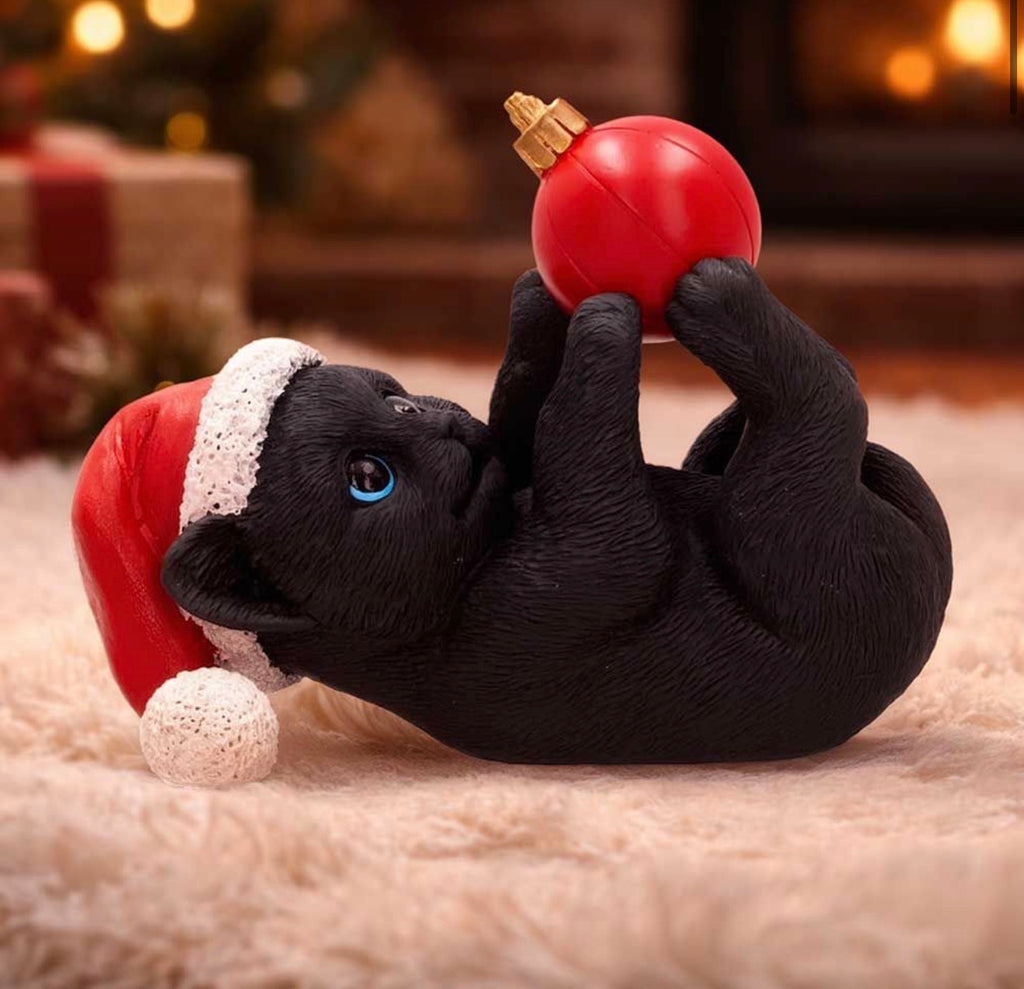 Jingle Paws Black Cat Christmas Ornament 13.5cm