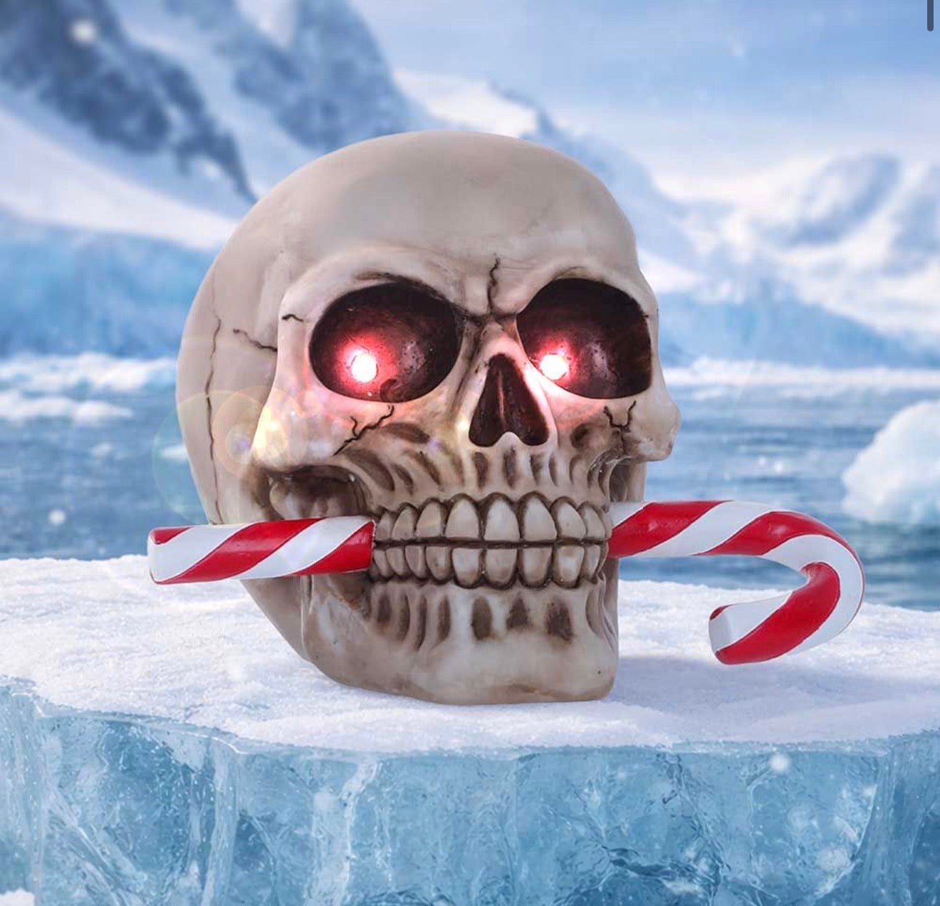 Frostbite L.E.D Skull Christmas Ornament 12cm