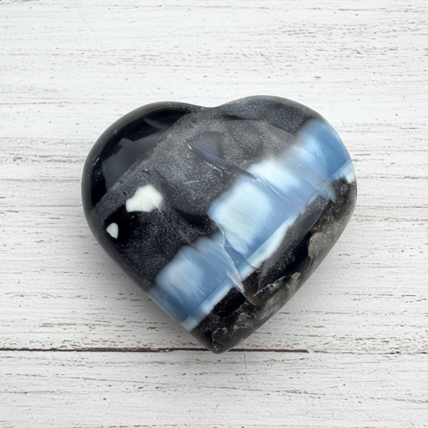 Owyhee Blue Opal Heart Crystal 83 grams BOH12