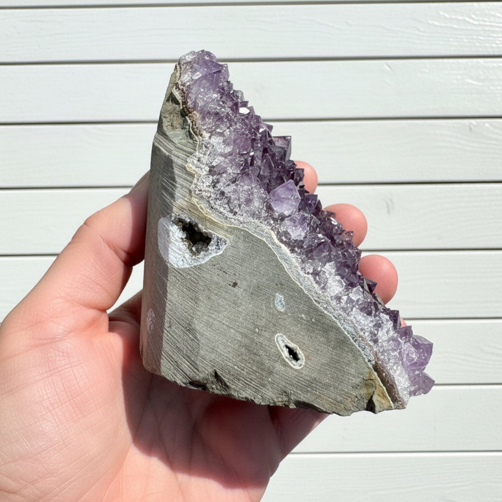 Amethyst Druzy Standing Cut Base 417 grams NSACB03