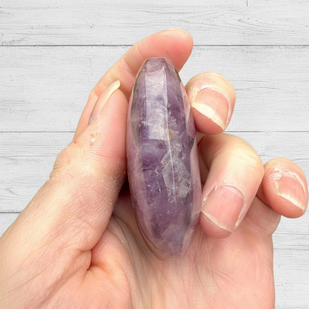 Mexican Amethyst Lace Agate Palmstone 87 grams ALAP01