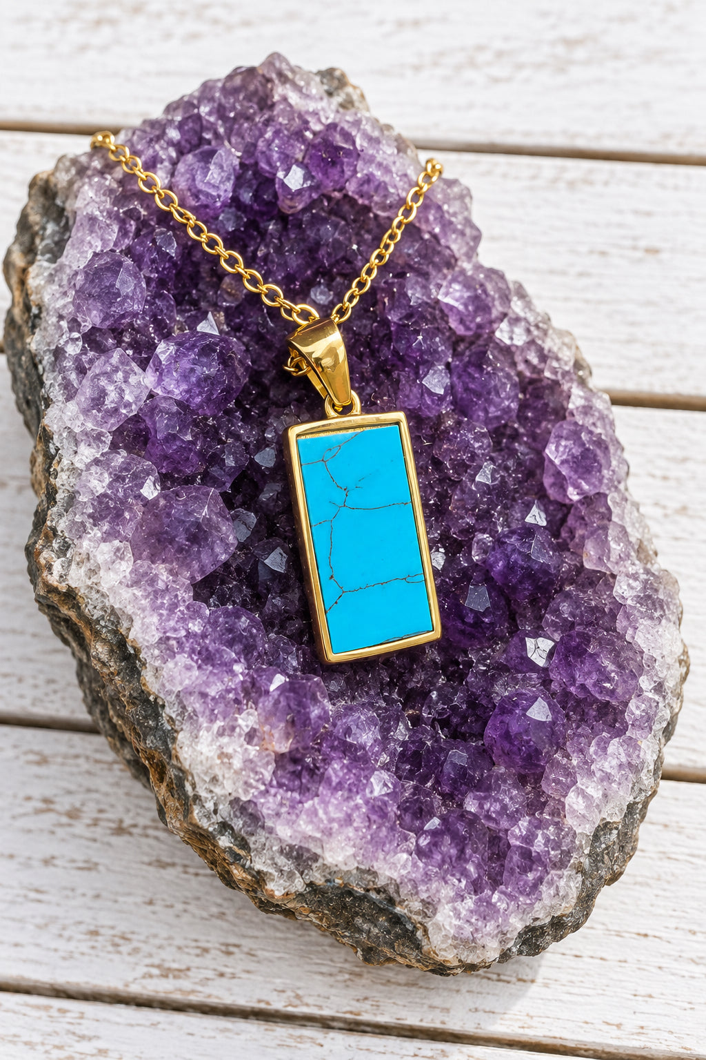 18KT Gold Plated Stainless Steel “ The Empress “ Tarot Card Necklace