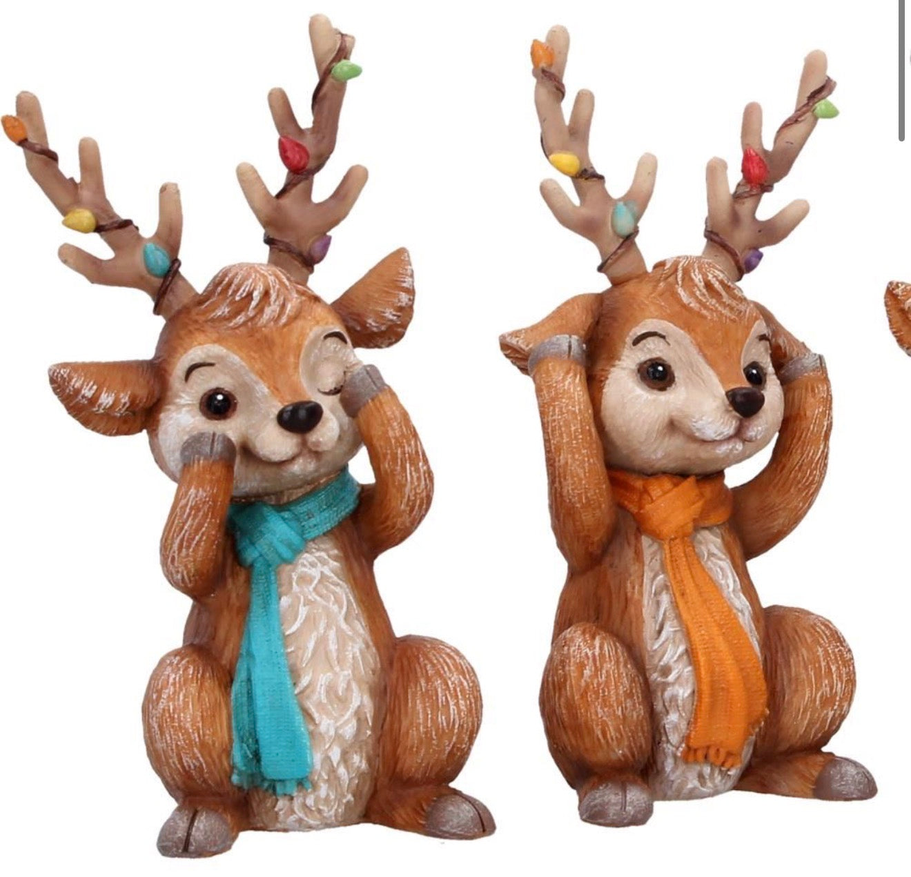 Three Wise Reindeer See No Evil Set 10.3cm