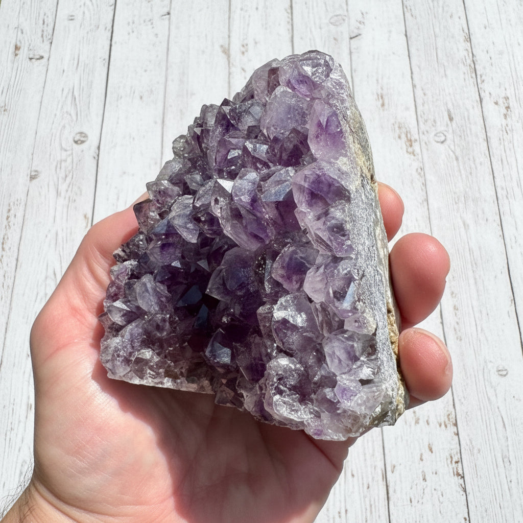 Amethyst Druzy Standing Cut Base 495 grams NSACB06