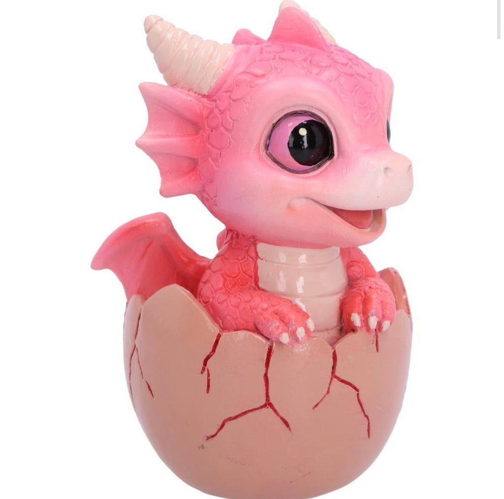 Shellbound (Pink) Baby Dragon in Egg Ornament 8.6cm