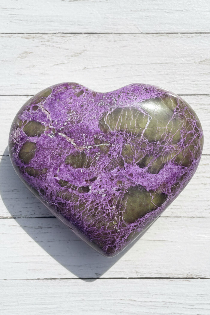 Atlantisite Stichtite Heart Crystal 202 grams AH01