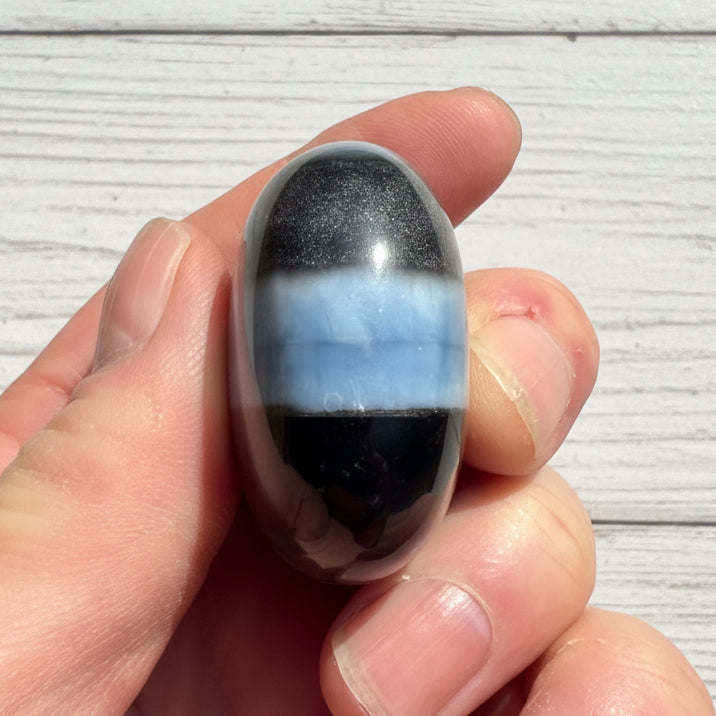 Owyhee Blue Opal Palmstone 83 grams BOP03