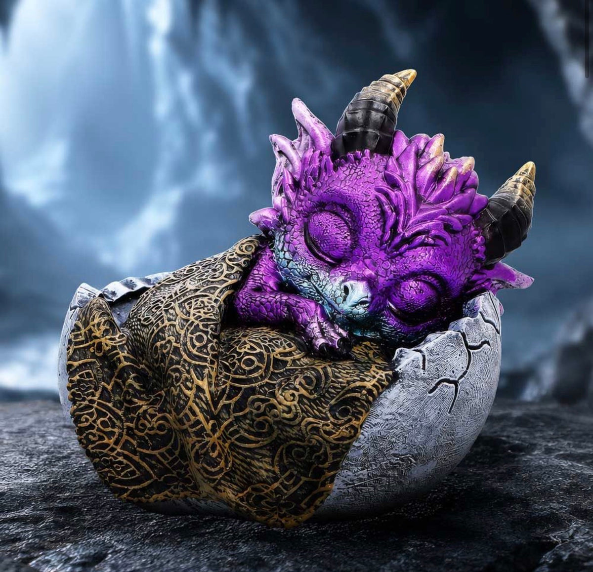 Shellbound Slumber Baby Dragon Ornament 9.5cm